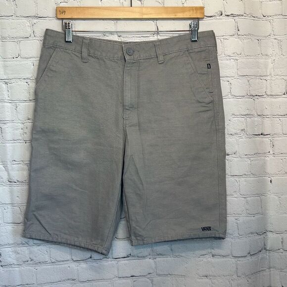 Vans Chino Flat Front Gray Skater Shorts size 32 5 Pocket - Picture 1 of 8